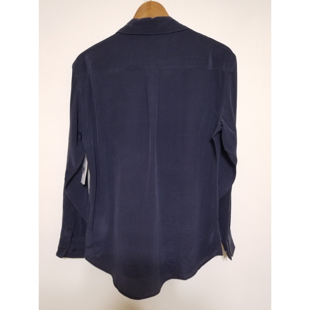 NWT Equipment Signature Silk Shirt Blouse Peacoat Navy Size XS $218 - Picture 9 of 16